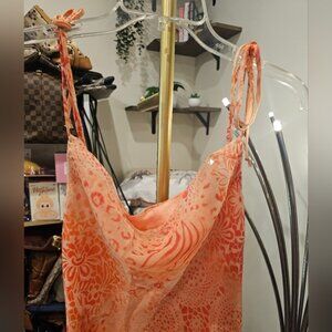 Vintage Elegant Orange Sleeveless Dress